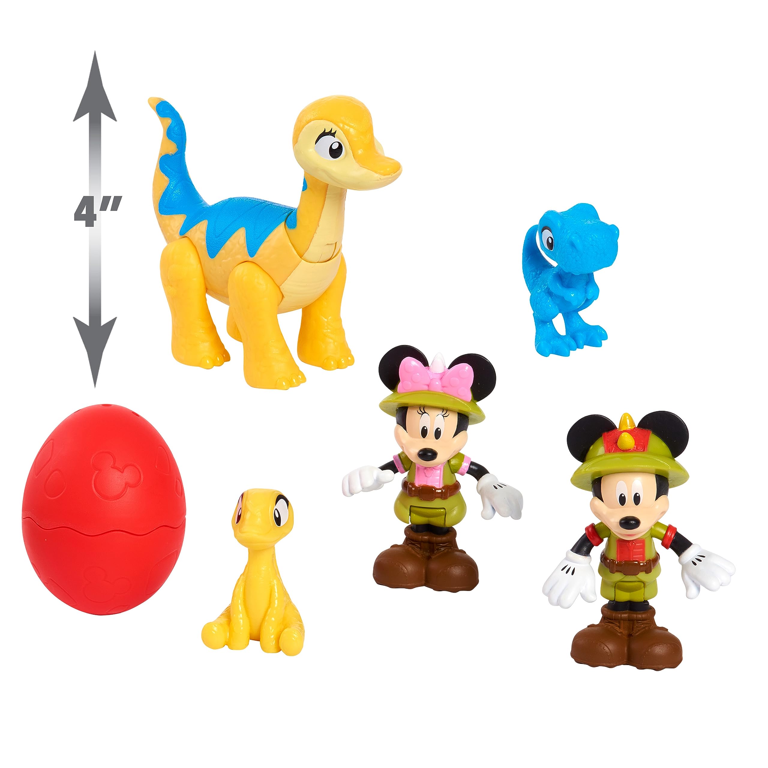 Disney Junior Mickey Mouse Funhouse Dino Pals 7-piece Figure Set, Dinosaur, Officially Licensed Kids Toys for Ages 3 Up by Just Play