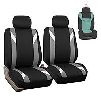 Automotive Seat Covers Airbag Compatible Front Seats Only Universal Fit Interior Accessories Cars Premium Modernistic Gray Seat Covers Car Accessories for Vans Trucks SUV Car Accessories