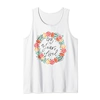 93 Years Loved Men Women 93 Years Old Florals 93rd Birthday Tank Top