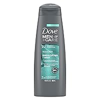 Men+Care 2 in 1 Shampoo & Conditioner For Healthy-Looking Hair Eucalyptus & Birch Naturally Derived Plant Based Cleansers 12 oz