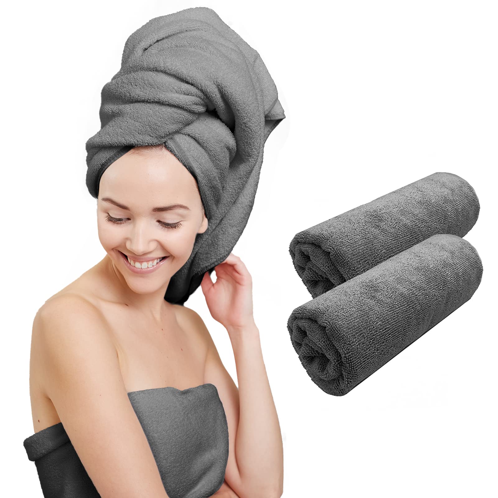 Mua Scala (2 Pack) Extra Large Microfiber Hair Towel 24