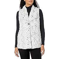 MULTIPLES Women's Plus Size Shawl Collar 1-Button 2-Pocket Long Vest