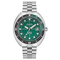 Bulova Men's Oceanographer Stainless Steel 3-Hand Automatic Watch, Green Dial Style: 96B322