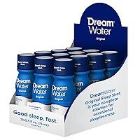 Dream Water Sleep Aid Supplement Drink; Melatonin 5mg, GABA, 5-HTP; Zero Sugar, Natural Flavors, No Added Colors, 2.5 oz Liquid Sleep Shots, Snoozeberry, 12-Count