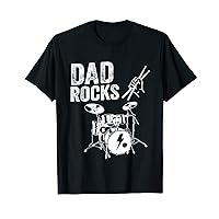 Retro Dads Mens Father's Day Drum Kit Drums Music Gifts Idea T-Shirt