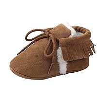 Baby Infant Lace-up Sneakers Fur Lined Rubber Sole Faux Leather Child Snow Boots
