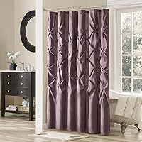 Madison Park Laurel Purple Shower Curtain, Pieced Transitional Shower Curtains for Bathroom, 72