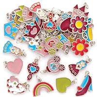 Baker Ross FE314 Princess Bracelet Charms - Pack of 30, Perfect for Kids Jewelry Making Activities, Bracelets, Necklaces, Bead Art Activities or Party Crafting