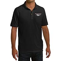 Mens Ford Polo Mustang Pocket Print Pique Polo Shirt