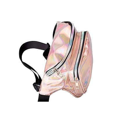 Holographic Fanny Pack Belt Bag, Waterproof Fashion Rave Waist Bag with Adjustable Belt for Women, Crossbody Bum Bag Waist Pack for Halloween Music Festival Outfits Travel Hiking