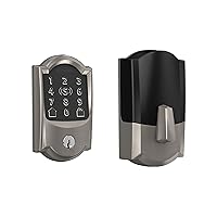 BE499WB CAM 619 Encode Plus WiFi Deadbolt Smart Lock with Apple Home Key, Keyless Entry Door Lock with Camelot Trim, Satin Nickel