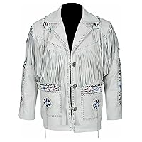 Cowboy jacket for Men - Indian Traditional Western Native American Leather Fringe Jacket