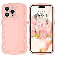 GUAGUA for iPhone 14 Pro Case 6.1'', Cute Curly Wave Shape iPhone 14 Pro Phone Case, Slim Lightweight Soft TPU Shockproof Protective Anti Slip Wavy Phone Case for iPhone 14 Pro 6.1 Inch, Pink