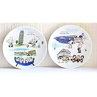 Shimizutougyou Italy Greek Snoopy Mini Plate Set of 2
