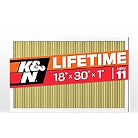 K&N 18x30x1 HVAC Furnace Air Filter, Lasts a Lifetime, Washable, Merv 11, the Last HVAC Filter You Will Ever Buy, Breathe Safely at Home or in the Office, HVC-11830