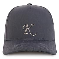 Trendy Apparel Shop Letter K Rhinestone Patch 5 Panel Cotton Baseball Cap