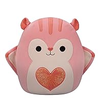 Squishmallows Original 14-Inch Gabourey Peach Flying Squirrel with Sequin Heart - Official Jazwares Large Plush