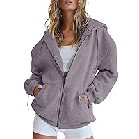 Womens Zip Hoodies Fleece Lined Zip Up Pullover Athletic Trendy Sweatshirt Hoodies For Women