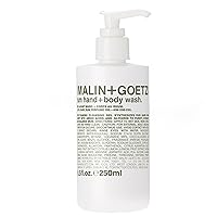 Malin + Goetz Rum Hand & Body Wash, 8.5 Fl. Oz. – Men & Women Natural Body Wash For All Skin Types, Foaming Hydrating Cleansing Gel, Cruelty-Free & Vegan