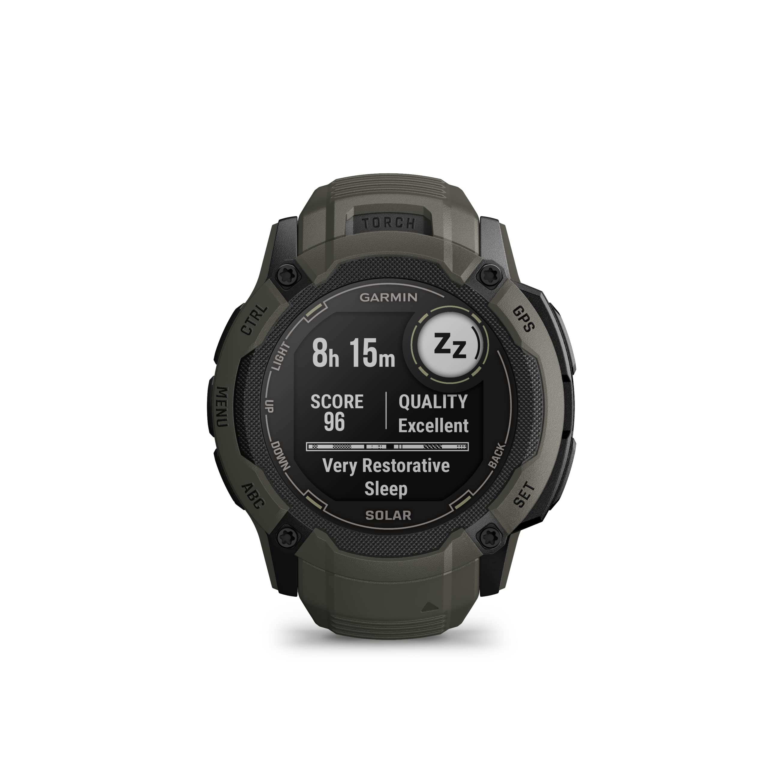 Garmin Instinct 2X Solar, Rugged GPS Smartwatch, Built-in Flashlight, Solar Charging Capability, Multi-Band GNSS, Moss