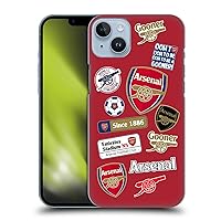 Head Case Designs Officially Licensed Arsenal FC Collage Logos Hard Back Case Compatible with Apple iPhone 14 Plus
