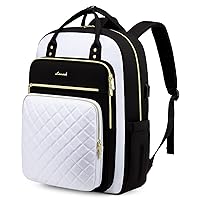 LOVEVOOK Laptop Backpack, 19 x 13.3 x 7.9 in, D-black-white, Unisex