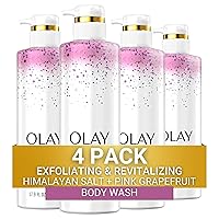 Exfoliating & Revitalizing Body Wash With Himalayan Salt Pink Grapefruit and Vitamin B3 20 Fl Ounce 4 count