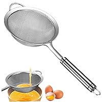 Fine Mesh Strainer,Sieves and Strainers, 6 Inch Stainless Steel Fine Mesh Strainer, Deepen Flour Sifter, Hanging Food Strainer With Handle, Sieve for Baking Kitchen,Skimmers