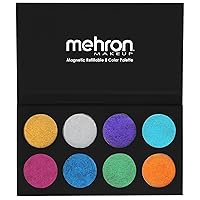 Mehron Makeup Paradise Makeup AQ 8 Color Metallic Palette | Magnetic Refillable Body Paint & Face Paint Palette | Professional Water Activated Makeup for Costumes, SFX, Halloween, & Cosplay