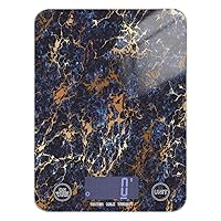 ALAZA Digital Kitchen Scale, Blue Marble Trendy Pattern with Gold Veins Digital Grams and Ounces for Cooking, Baking and Meal Prep, 5g/0.18 oz - 5kg/11LB