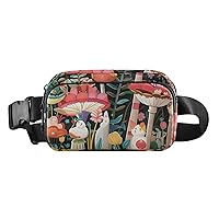 Mushroom Fanny Pack Fashion Belt Bag Women Waist Bag Waterproof Adjustable Strap Casual Travel Hiking Cycling Running