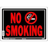 HILLMAN 840149 No Smoking Sign, Black and Red Aluminum Metal, 10x14 Inches 1-Sign