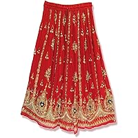 Radhy Krishna Fashions Tie Dye Yoga Trend Women's Sequined Crinkle Broomstick Gypsy Long Skirt