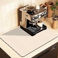 Coffee Mat for Countertops ,Coffee Bar Accessories Fit Under Coffee Maker Espresso Machine, Absorbent Hide Stain Rubber Mat for Countertop ,Dish Drying Mat for Kitchen Counter(Beige, 12
