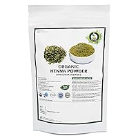 R V Essential Organic Henna Powder 100gm/ 3.53oz/ 0.22lb- Lawsonia Inermis Natural Henna Leaf Powder For Hair USDA Organic Certified Ayurvedic Supplement in Resealable and Reusable Zip Lock Pouch