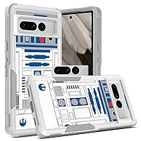 Phone Case for Google Pixel 7 Pro, R2D2 Astromech Droid Robot Pattern Shock-Absorption Hard PC and Inner Silicone Hybrid Dual Layer Armor Defender Case for Google Pixel 7 Pro