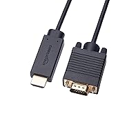 Amazon Basics Uni-Directional HDMI to VGA Cable, Gold-Plated, 6 Feet, Black