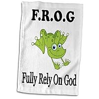 3D Rose Frog Fully Rely On God Towel, 15