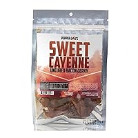 Pepper Joe’s Sweet Cayenne Bacon Jerky – Dangerously Delicious Uncured Sweet and Spicy Bacon Jerky with Real Cayenne Pepper and Sriracha Sauce – 2 Ounces