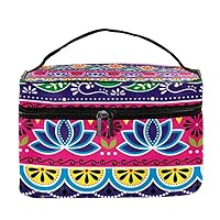 Pakistani Truck Art Vector Women Portable Travel Accessories with Mesh Pocket Makeup Cosmetic Bags Storage Organizer Multifunction Case