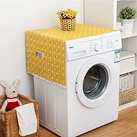Fridge Dust Covers With 6 Storage Pockets,multi-purpose Washing Machine Top Cover Single Door Refrigerator Dust Proof Cover-yellow 70x170cm(28x67inch)