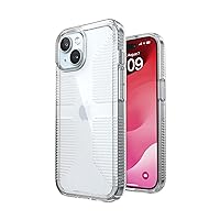 Speck Clear iPhone 15 Case - Slim, Drop Protection, Grip - for iPhone 15, iPhone 14 & iPhone 13 - Scratch Resistant, Anti-Yellowing, 6.1 Inch Phone Case - GemShell Grip Clear