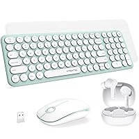 XTREMTEC 2.4G Compact Slim Wireless Keyboard and Mouse Combo,Noise Cancelling Bluetooth 5.2 Earphones