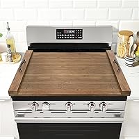 Noodle Board Stove Cover with Handles, Multiple Stove Top Cover Board for Electric/Gas Stove Top(Retro Brown)