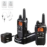Midland LXT600BB FRS Walkie Talkie Set - Long Range Two-Way Radio with NOAA Weather Alert Technology, 36 Channels, and Silent Operation (Black, 2 Radio Set)