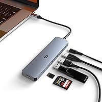 HOPDAY USB C Hub Multiport Adapter,7-in-1 USB C to HDMI Adapter with 4K HDMI,100W PD, USB 3.0 Data Ports, SD/TF Card Reader, Aluminum USB C Dongle for MacBook Pro/Air, HP/Dell XPS