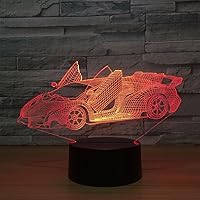 Cool Super Car Acrylic 3D Lamp 7 Color Change Small Night Light Baby Color Lights LED USB Desk lamp Atmosphere Night Decor lamp