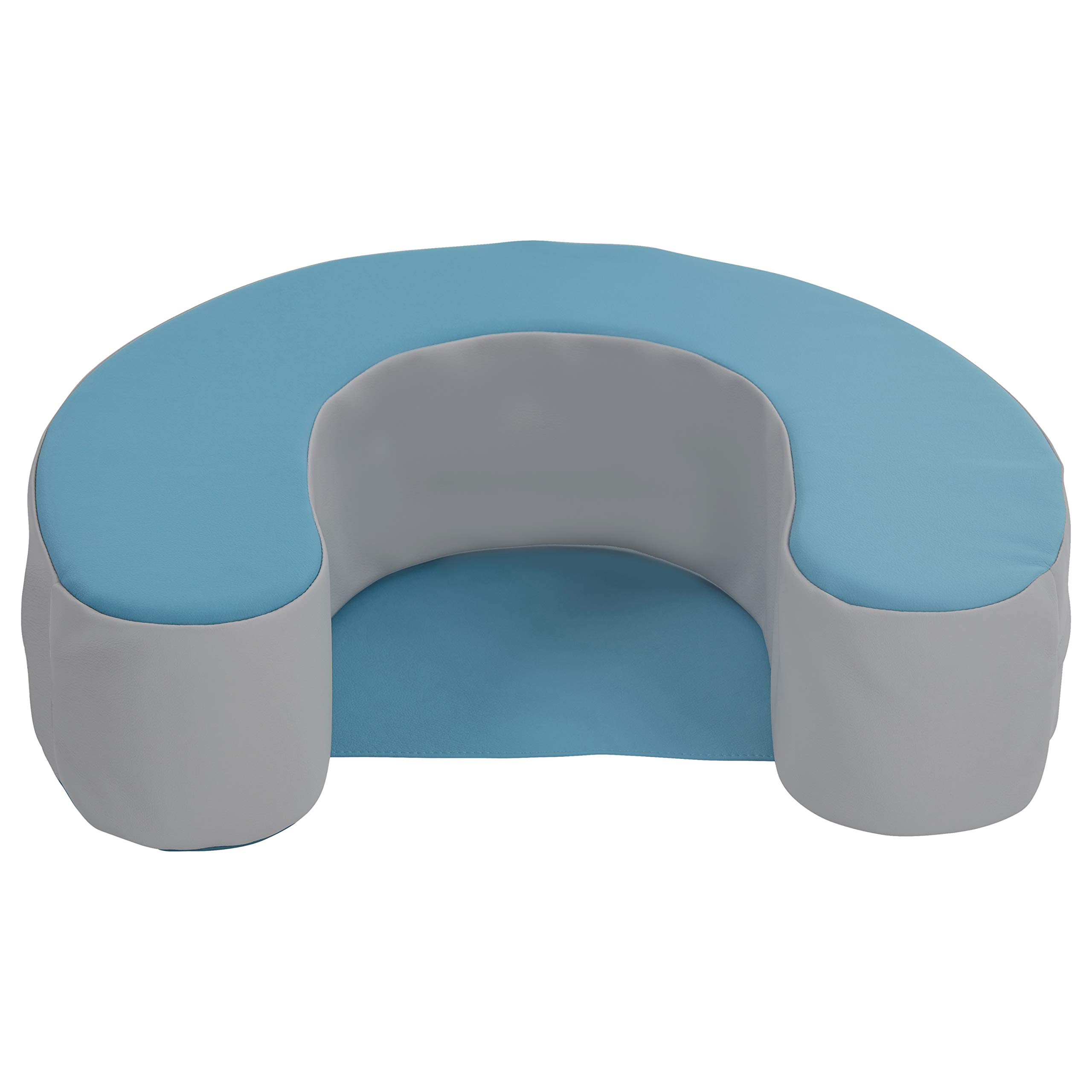 Factory Direct Partners 10423-TLGY SoftScape Sit and Support Ring for Babies and Infants, Soft Cushioned Foam Floor Seat with Non-Slip Bottom for Nursey, Playroom, Daycare - Teal/Gray