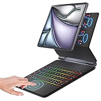 NOKBABO iPad Air 11 inch case with Keyboard 2024 (M2), Magic-Stand, 7-Color Backlit,Multi-Touch Trackpad, Magic Keyboard case for iPad Pro 11 (4th/3rd/2nd/1st) & iPad Air 10.9 inch(5th/4th) - Black