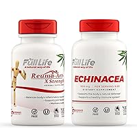 Full Life Reuma-Art X Strength and Echinacea Capsules - Joint Support Supplement - Echinacea Purpurea Extract - Kosher, Gluten-Free - 90 Veggie Capsules Each